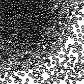 Black Seed Beads 200 Grams About 6500pcs, 3mm 8/0 Glass Craft Beads for Making Earrings, Bracelets, Pendants, Waist Jewelry,DIY Handmade Seed Beads (Black)