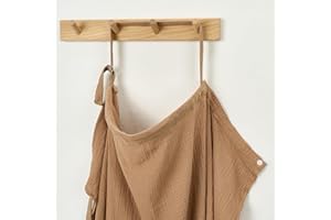 DORA MOMOKO Muslin Nursing Cover for Breastfeeding Breathable Breastfeeding Cover Privacy Nursing Covers Soft Cotton Nursing Apron with Adjustable Neck Strap