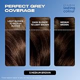 Clairol Lasting Colour Permanent Hair Dye 5 Medium Brown Grey Coverage view 4