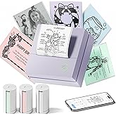 TYPONOS Mini Sticker Printer, PM290 Sticker Maker Machine with 3 Roll Paper | Good Quality, Portable, Smart AI APP, Mini Printer for Study, Gifts for Girls Boys, Back to School Supplies for Teachers