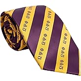 Desert Cactus Omega Psi Phi Neck Tie Omega Ques Fraternity Greek Formal Occasion 100% Polyester Necktie with Logo, Officially Licensed (Style E)