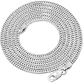 VENICEBEE® Sterling Silver Chain 925 Necklace Dual Curb 22" inch long 2MM wide - Beautiful Fine Jewelry + Velvet Pouch, Polishing Cloth - HYPOALLERGENIC LEAD-FREE NICKEL-FREE METAL Curb 22-2