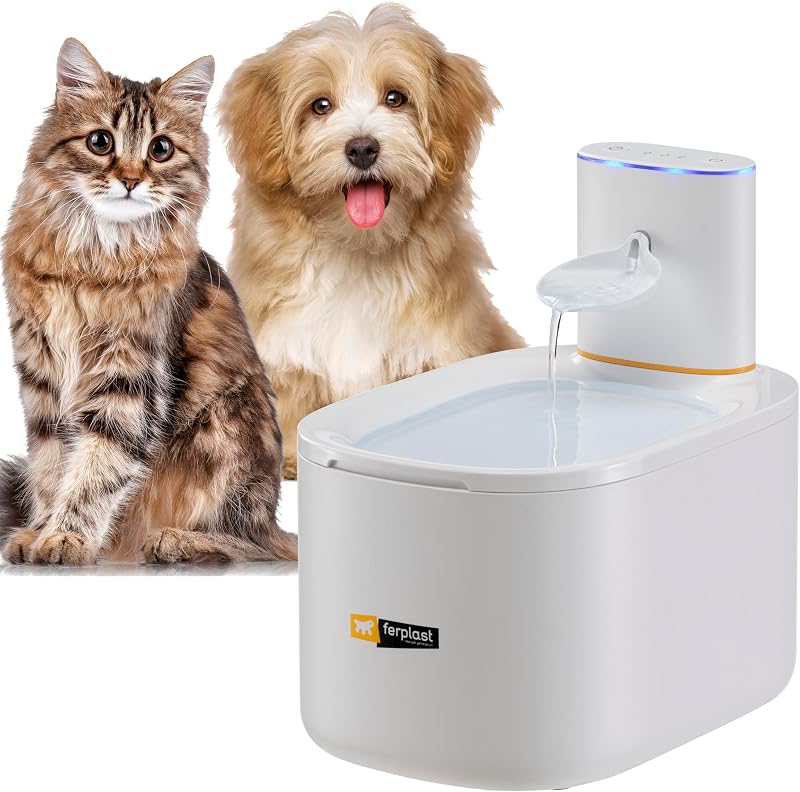 Fontaine a Eau Chat Astra Fontaine à Eau pour Chat, Distributeur d'eau pour Chat Rechargeable avec Capteur de Mouvement, 3 L, Filtre à Trois Étapes, USB-C Inclus