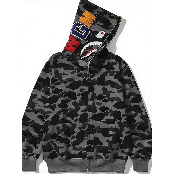 Amazon.com: OATSBAS Fun Multi Angle Full Zip Up Hoodie for Men