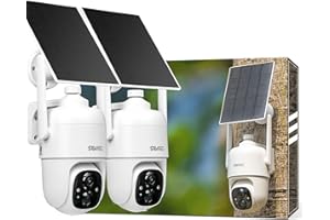 SOVMIKU 2CQ1 AI 2K Solar Security Camera Wireless Outdoor, Battery Powered,Two Way Audio,Motion Detection, 360° View,Easy to Setup,Color Night Vision,Audible Flashlight Siren,180 Days Exchange Policy