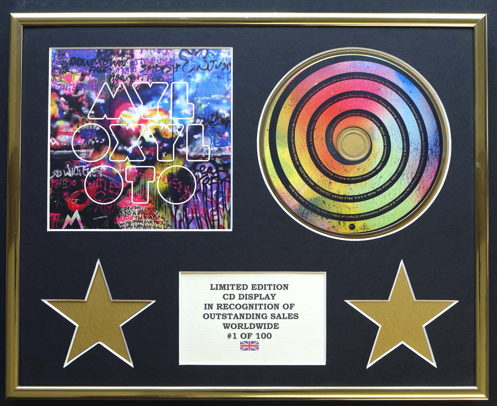 COLDPLAY/CD DISPLAY/LIMITED EDITION/COA/MYLO XYLOTO