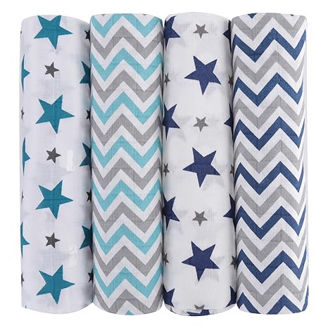 navy muslin swaddle