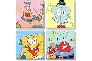 VINDIJA Framed Paint by Numbers for Kids Beginners - 4 Pack Paint by Numbers for Kids Ages 8-12, Kids Paint by Number Kits on Canvas, DIY Oil Painting Acrylic Paints for Wall Art Gift, 8x8in