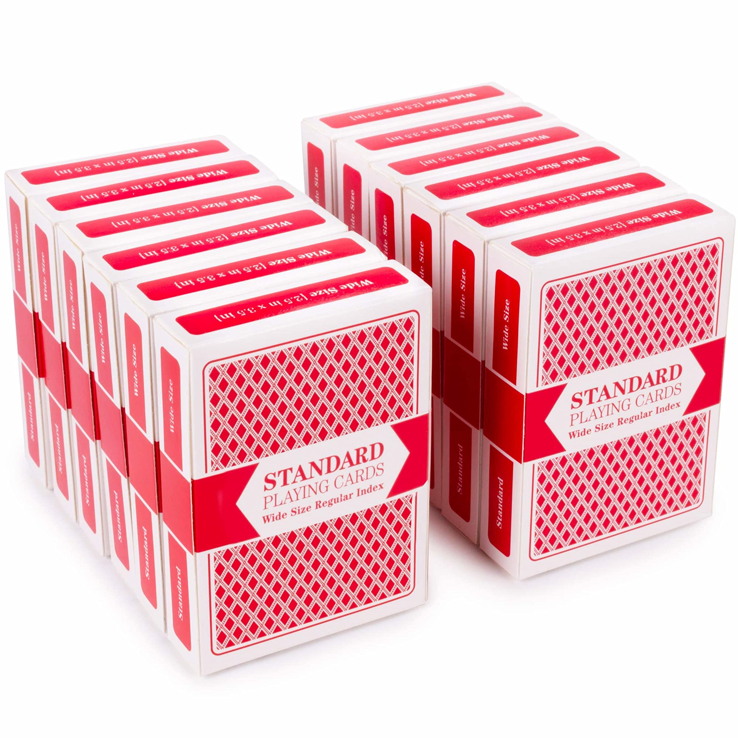 Brybelly 12 Red Decks, Wide Size, Regular Index Playing Cards