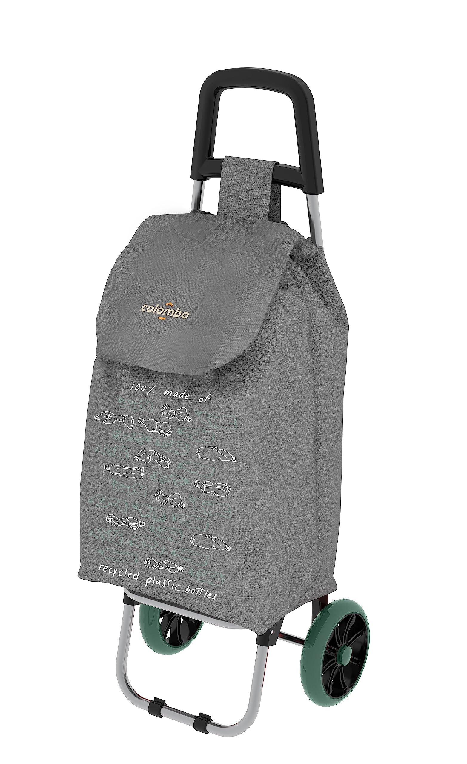 Colombo Greenwich Recycled Shopping Trolley, Grey, 40L