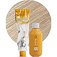 GK HAIR Global Keratin Natural 10 Lightest Platinum Blonde Hair Color Cream Tube (3.4 Fl Oz/100ml) + 20 Volume Developer (5 Fl Oz/150ml) - Professional Permanent Long Lasting Toner Dye