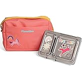 PlanetBox Shuttle Stainless Steel Bento Box Style Lunch Box Kit for Youth with 2 Compartments &ndash; Unicorn Rainbow Edition includes Small Carry Bag, Leakproof Food Containers &amp; Matching Magnets
