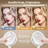 MOMOKUBA 20x Magnifying Mirror with Light, 360° Rotation, Rechargeable view 3