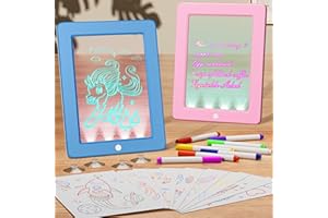 FEIDAMA Toys for Girls Boys,2 PCS Writing Tablet for Kids,Drawing Pad for 3 4 5 6 7 8 Year Old Kid,Toddler Doodle Board Travel Essentials Christmas Birthday Gift for Children(Blue Pink)