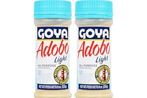 Adobo All Purpose Seasoning Light without Pepper by Goya, Poultry, Seafood, Meat, and Vegetable Seasoning, Fat Free and Calorie Free Latin Spice Blend, Mexican Seasoning, 8oz. Bottles, Pack of 2