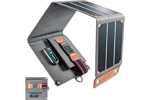 [Upgraded Tiny Solar Charger] BigBlue 14W SunPower Solar Panels with USB-A Port(5V/2.4A Max), IPX4 Waterproof, Portable Solar Phone Charger Compatible with iPhone X/8/7, Tablet, Samsung LG etc