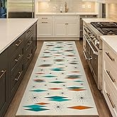 Mid Century Modern Rug Runner for Hallways Atomic Retro Kitchen Runner Rug 2x6 Non Slip Carpet Washable Runners for Hallways Entryway Kitchen Laundry Bedroom Bathroom
