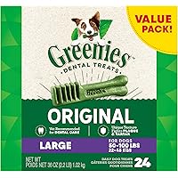 GREENIES Dog Treats Original Large Natural Dental Care, (24 Treats) 36oz. Pack