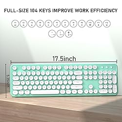 COVEVA Colorful Wireless Bluetooth Keyboard, 2.4G