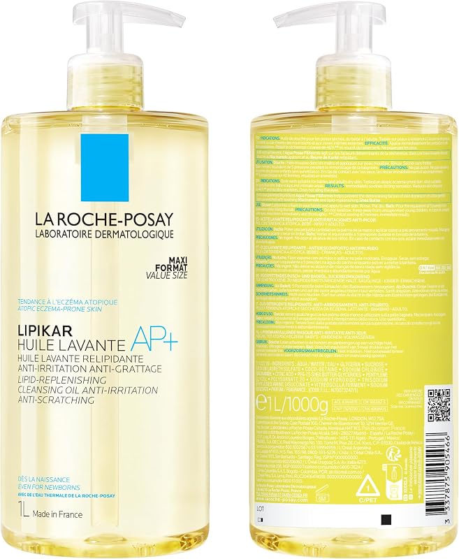 , Óleo de Limpeza Lipikar AP+, Gel de Limpeza Corporal, 1000 ml