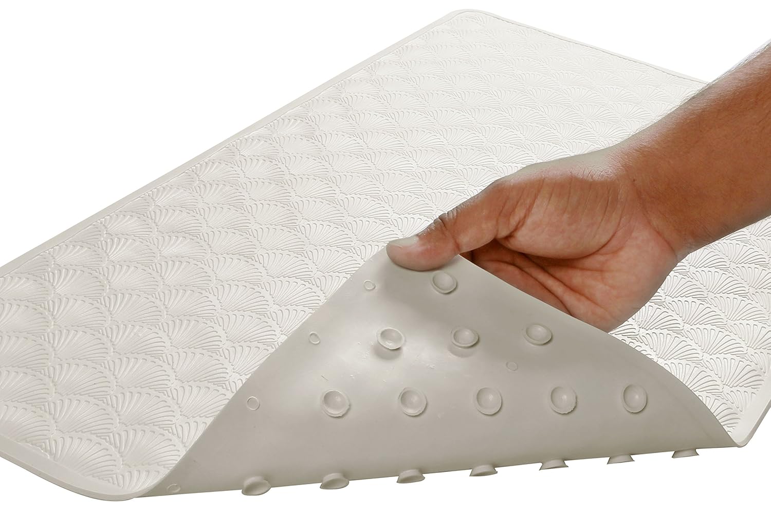 Solid Silicon Rubber Anti Slip Bacterial Bath Mat Shower 15 x 28 Inch