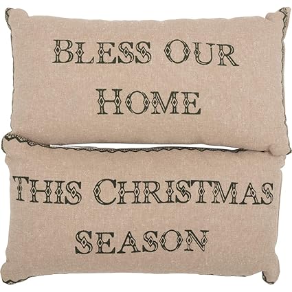 Timberland Christmas Accent Pillows Creme Chambray Set Of 2 Filled