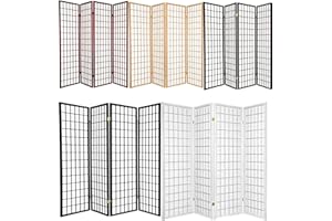 Legacy Decor 4 Panels Room Divider Privacy Screen Japanese Shoji Style Cherry Color 71" Tall X 70" Wide