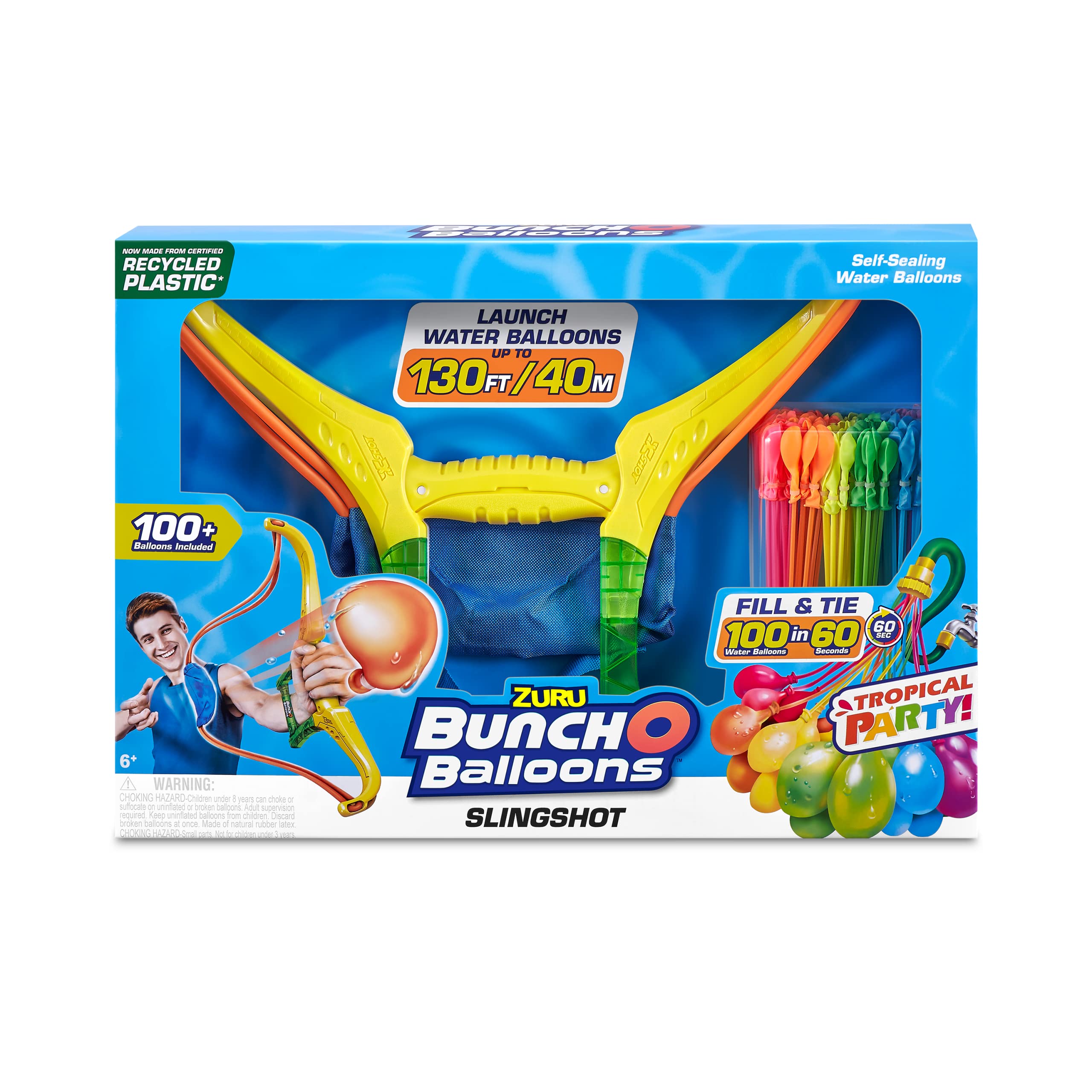 ZURU - BUNCH O BALLOONS - Tropical Party Arc Slingshot - 100 water bombs - Outdoor play - Water game - 56494