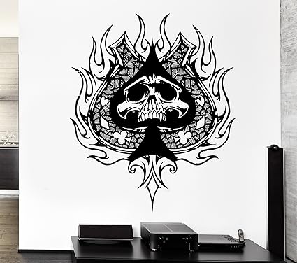 Amazon Com Large Wall Decal Skull Skeleton Playing Card Suits