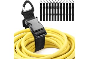 Wowangce 17 Inch Adjustable Extension Cord Holder Organizer with Triangle Clips Heavy Duty Storage Straps Extension Cord Hanger for Men Workshop Garage Organization Storage