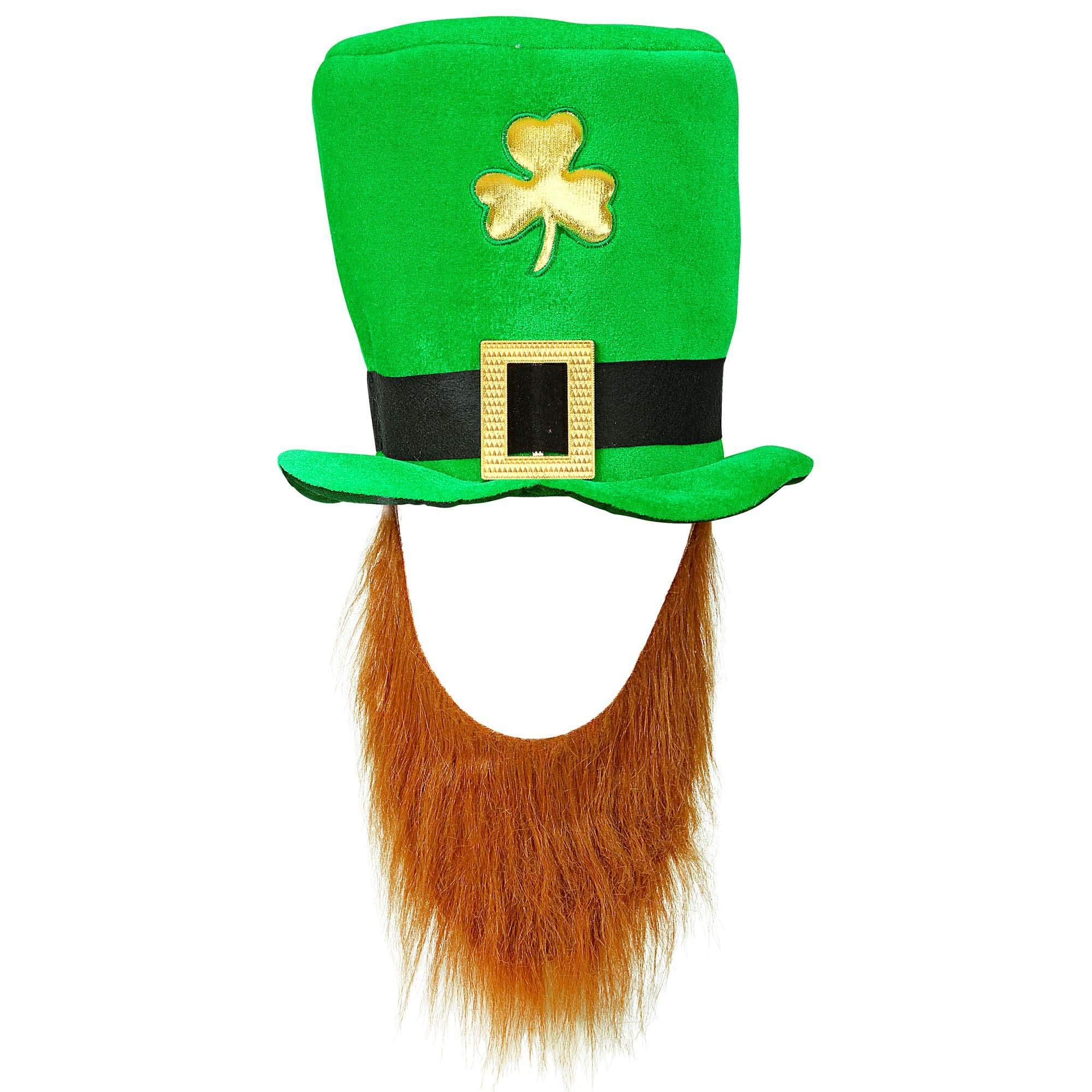 W WIDMANN MILANO Party Fashion - Leprechaun Beard Top Hat for Men, St. Patrick's Day, Carnival, Themed Parties