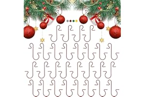 Osgow 100PCS Christmas Ornament Hooks, Christmas Ornament Hangers for Christmas Tree Decorations, Small Hanging Hooks for Xmas Ornaments, Steel Material