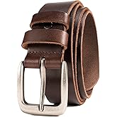 WOLFANT Leather Belt for Men,100% Italian Full Grain Real Solid Leather