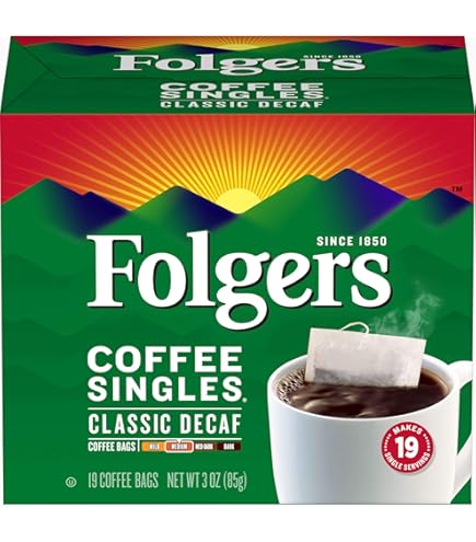 Folgers Classic Decaf Instant Coffee Crystals, 8 Togo