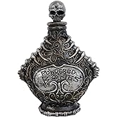 Ebros Gift Wicca Witch Mad Doctor Scientist Witchcraft And Sorcery Elixir Poison Potion Bottle Macabre Alchemy Halloween Prop Accessory Display Bottles (Skeleton Skull Powdered Bones)