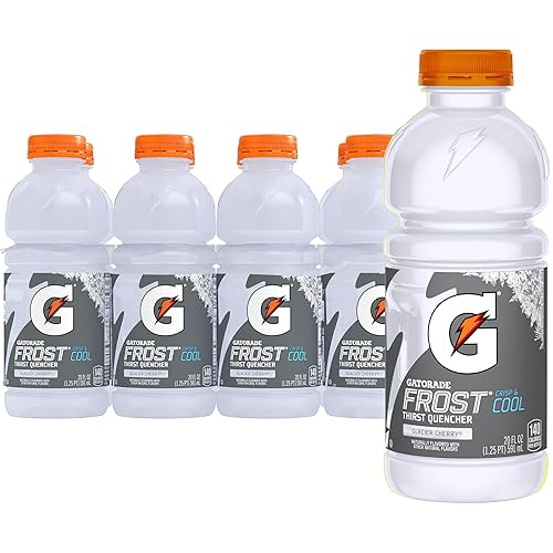 Gatorade Thirst Quencher Sports Drink, Frost Glacier Cherry, 20oz Bottles, 8 Pack, Electrolytes for Rehydration