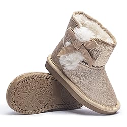 KRABOR Toddlers/Little Girls Boots,Glitter Warm