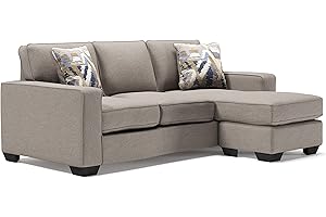 Signature Design by Ashley Greaves Modern Sectional Sofa Couch with Convertible Chaise Lounge, Beige