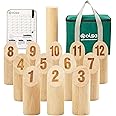 OLSA Wooden Throwing Game Set, Numbered Block Tossing Game with Scoreboard & Carry Bag-Outdoor Backyard Game for Kids Adults Family, Floor Games for Lawn Beach Park and More