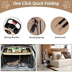 Azaeahom Pet Stroller, 4 Wheels Pet Strolling Cart