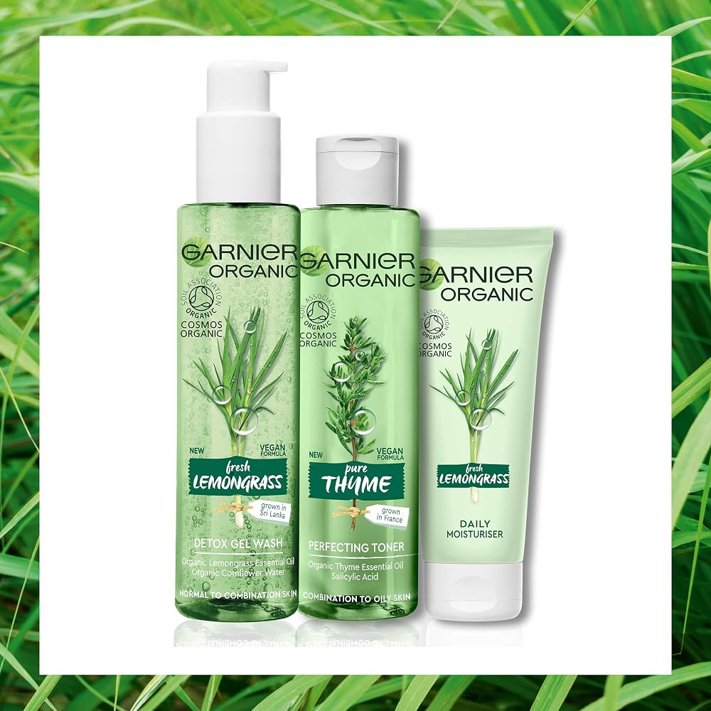 Garnier Organic Lemongrass Face Care & Cleanse Routine Set -