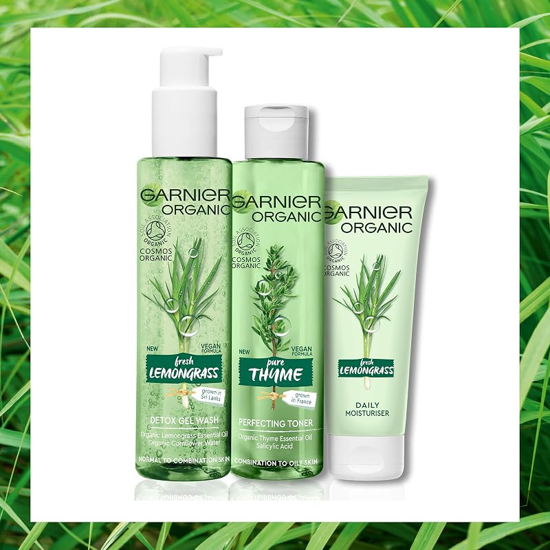 Garnier Organic Lemongrass Face Care & Cleanse Routine Set -