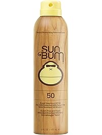 Sun Bum Original Moisturizing Sunscreen Spray, SPF 50, 6 oz Bottle, 1 Count, Broad Spectrum UVA/UVB Protection, Hypoallergenic, Paraben Free, Gluten Free, Vegan