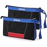 WORKPRO 12" Tool Pouches with Zipper, Utility Bag Pouch for Tool Organizers and Storage, Small Tool Bag, Multipurpose Storage pouch 2-Pack