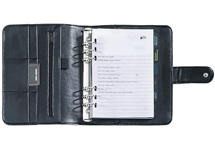 Terminplansystem Zeitplaner Timer Terminplaner Schwarz Kunstleder Ringbuchkalender DIN A5 Ringbuch Zeitplaner