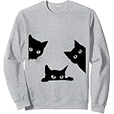 black cat peeking Sweatshirt