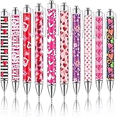 Supervitae 30 Pcs Ballpoint Pens Pink Red Love Heart Happy Gifts 1.00 mm Black Ink Smooth Writing Pens for Women Aesthetic Office Supplies Party Favors Gift