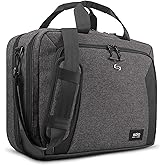 Solo New York Briefcase - Laptop Carrying Bag for Women & Men, Brief for Travel & Work, Internal Tablet Pocket, Adjustable Shoulder Strap, Fits 15.6" Computer - Voyage, Gray & Black