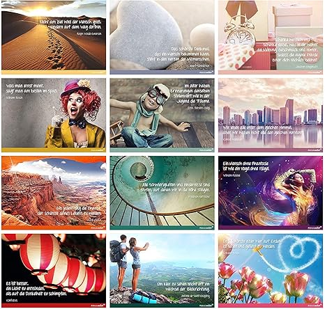 Frasi Vacanze Di Natale 95.Detailverliebt 2 Set Da 12 Cartoline In Formato A6 Con Proverbi Frasi E Motivi Lingua Italiana Non Garantita Amazon It Auto E Moto
