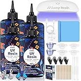 KISREL 400g UV Resin with Light, UV Headlamp 22 Beads 36W (Non-Battery), Larger Size Light and Upgraded Hard Type Crystal Clear UV Resin Kit for Craft & Jewelry Making